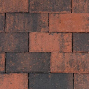 Betonstraatsteen 21×10.5×6 cm roodzwart komo