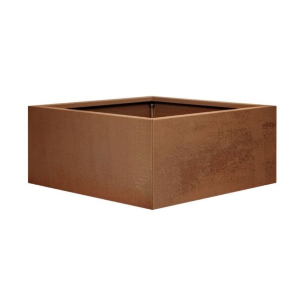Bloembak vlak 90x90x60 cm corten