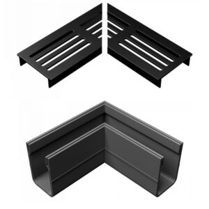 ultra drain black L-hoekstuk incl rooster