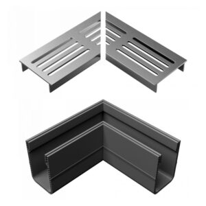 ultra drain silver L-hoekstuk incl rooster