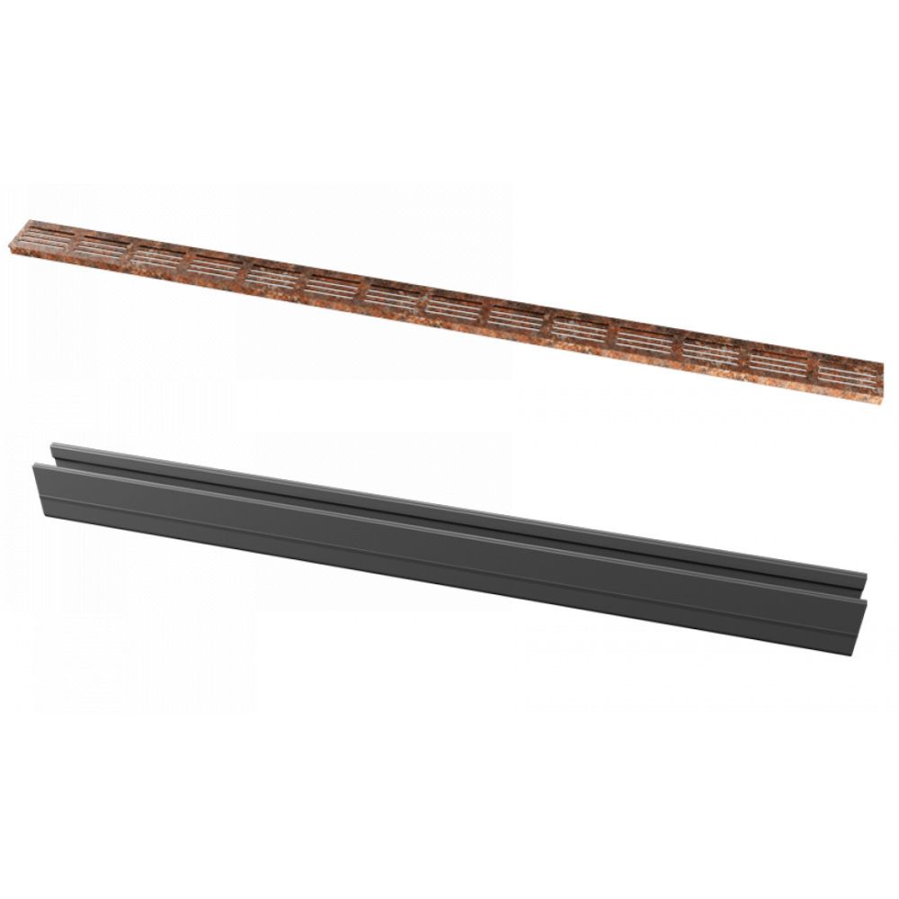 ultra drain straight corten watergoot incl rooster