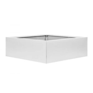 Bloembak zonder bodem 120x120x40 cm wit